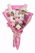 Ayıcıklı Pembe Sürpriz Buketi